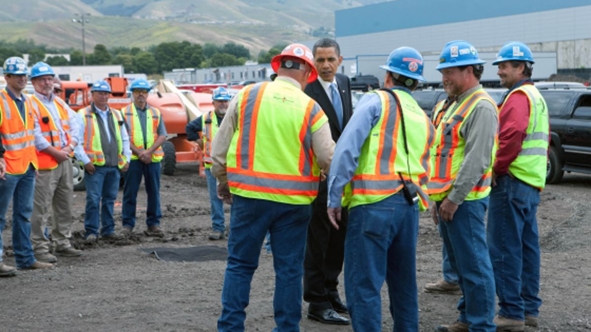 President Obama tours a construction site at Solyndra in May 2010.