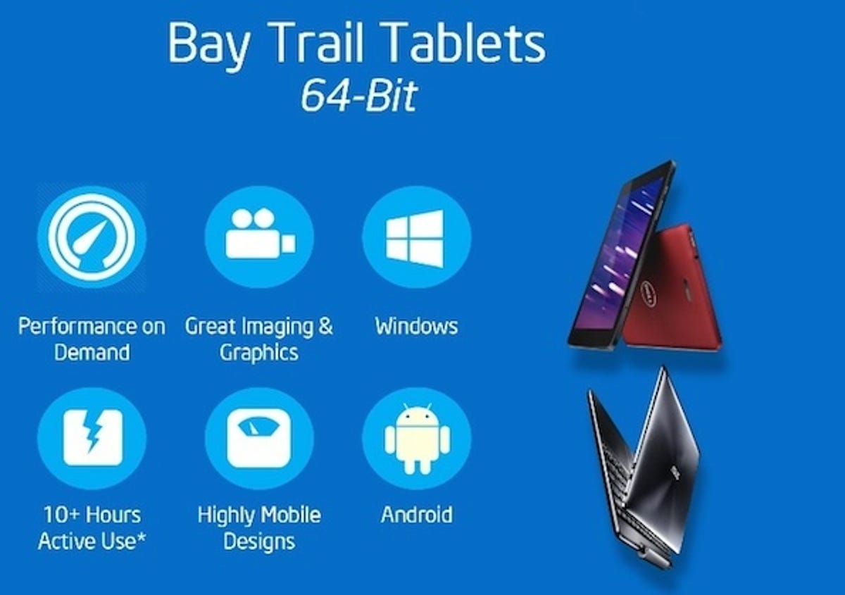 Intel is planning on Bay Trail on other tablet chips -- SoFIA and Broxton -- to drive tablet growth to 40 million units in 2014.
