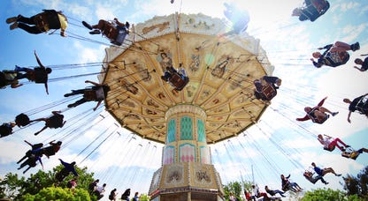 Celebration Swings ride at Great America amusement park in Santa Clara, CA.
