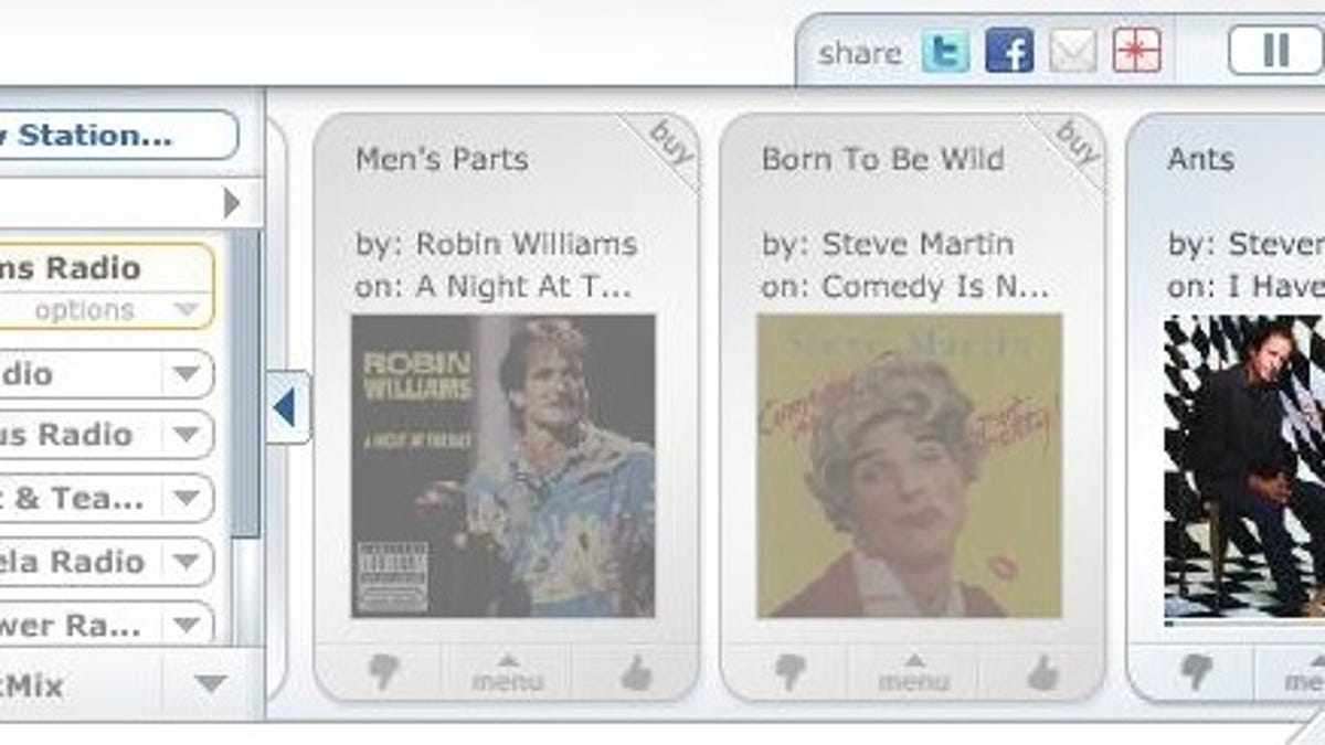Pandora now lets you add comedy channels to your listening selections.