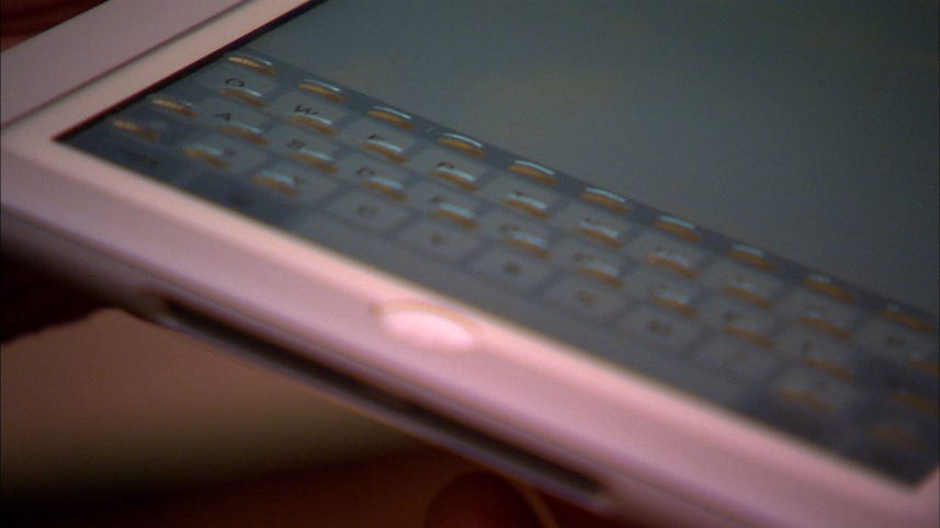 Case turns touchscreen into keyboard that bubbles up