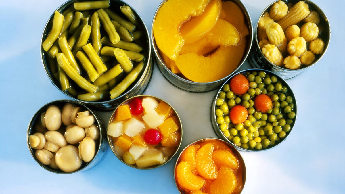 Assorted tinned fruit & vegetables