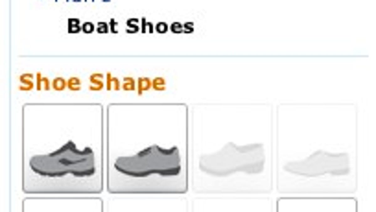 Amazon&apos;s new shoe shape feature.