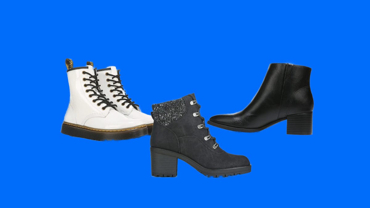 Women's boots on a blue background