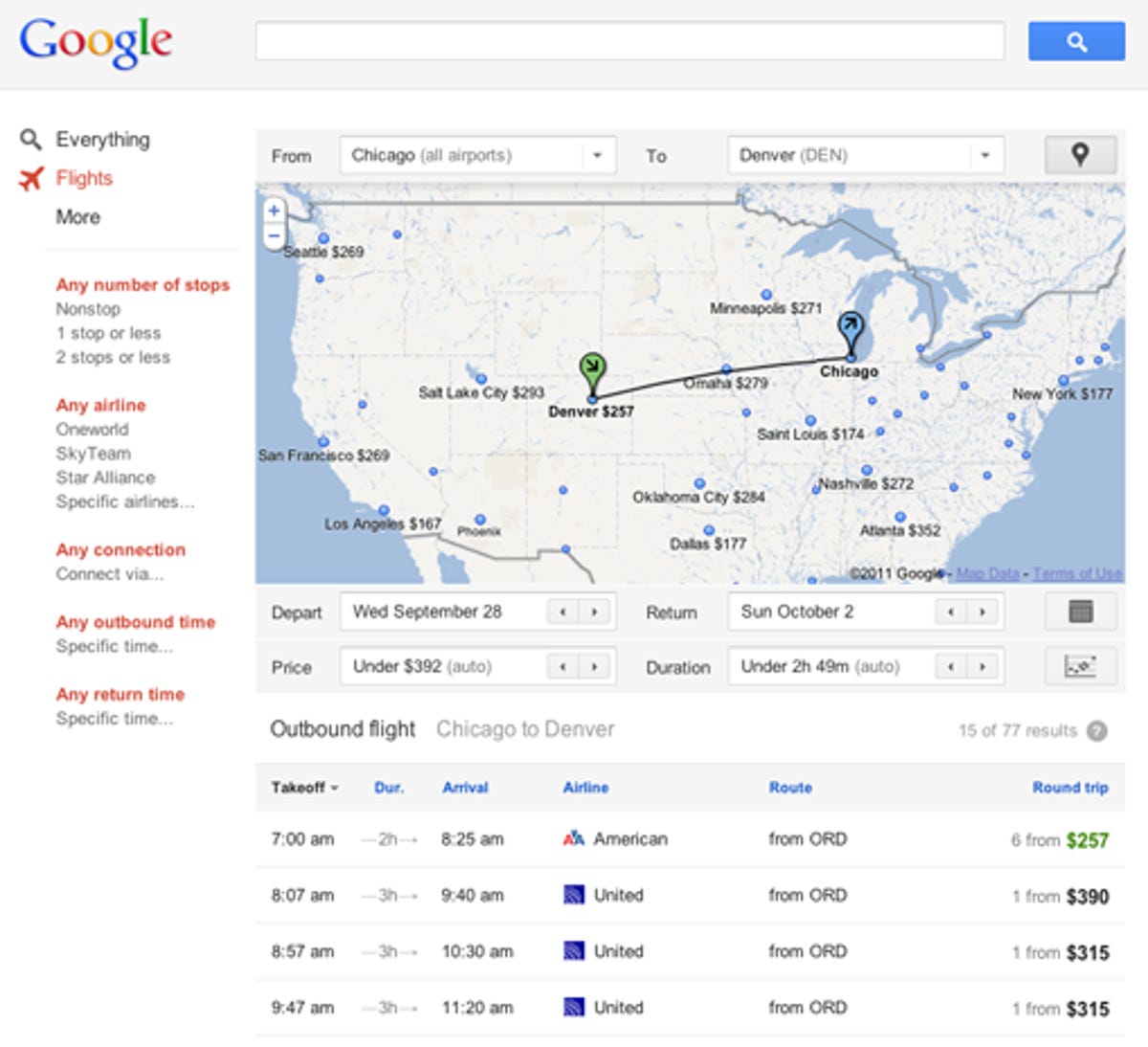 Google is rolling out a new flight search feature.