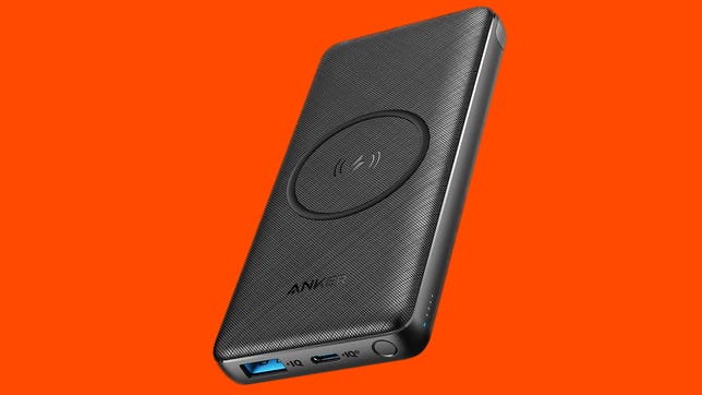 anker powercore iii 10k wireless portable charger red background