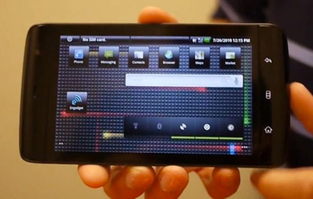 Photo of Dell Streak tablet running Android 2.1.