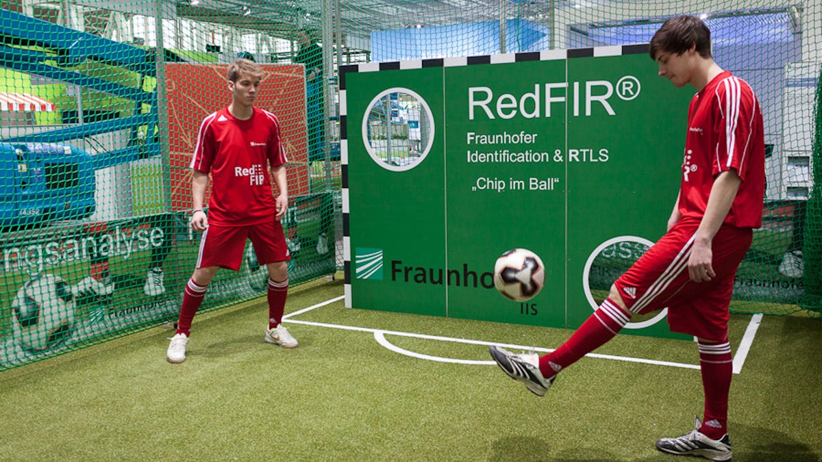 At the CeBIT tech show, Fraunhofer showed off technology to precisely track soccer players during games or training.