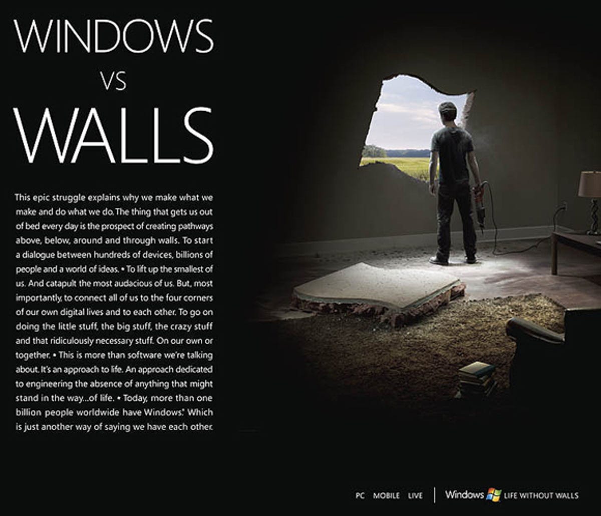 Microsoft "windows vs. walls" ad