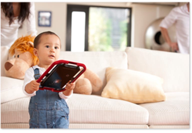 child with tablet