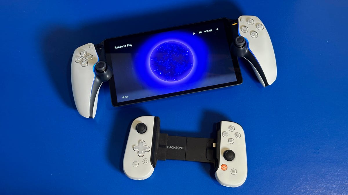 PlayStation Portal and Backbone One game accessories next to each other for comparison