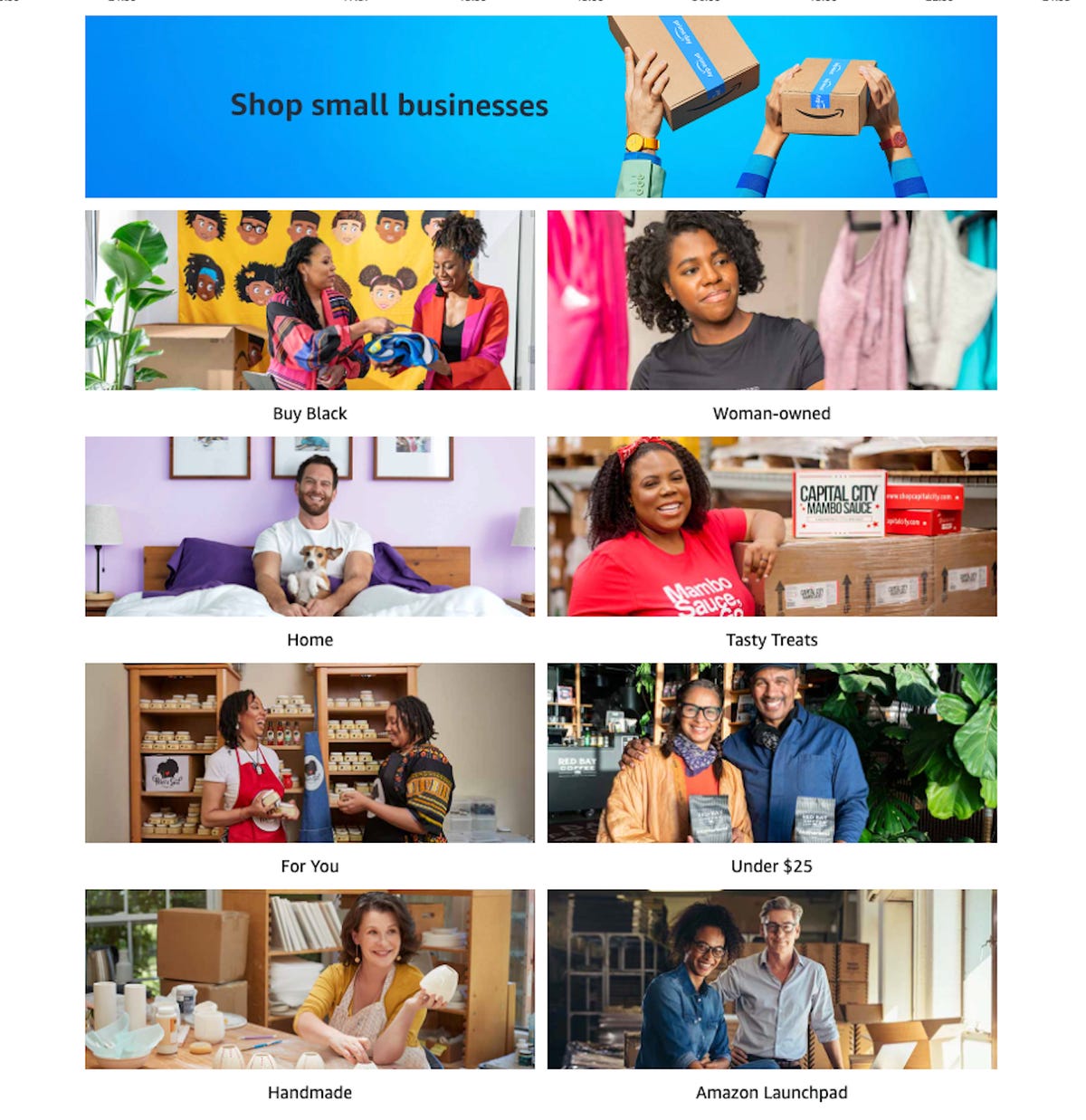 Amazon small business landing page