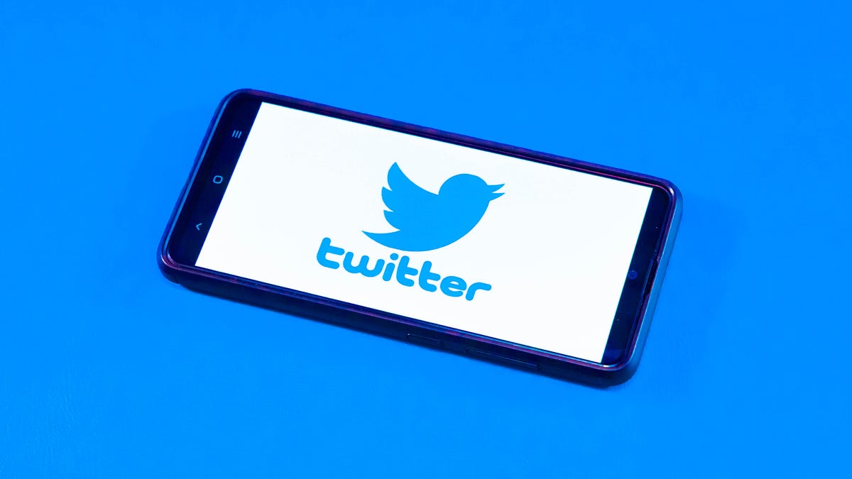 Twitter logo on a phone screen