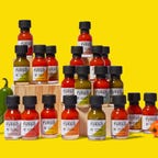 20 small assorted hot sauce bottles