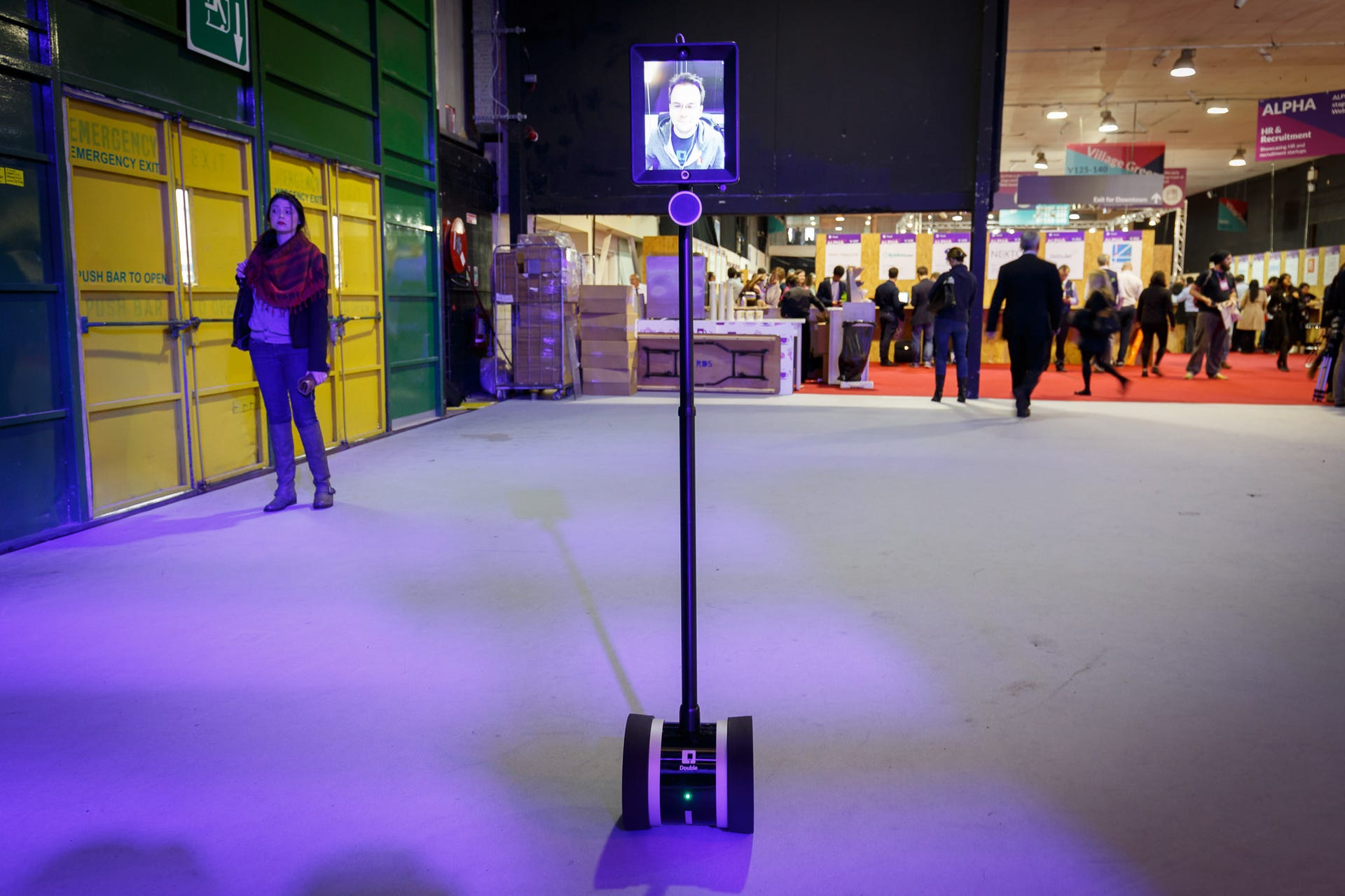 Double Robotics' $2,500 telepresence robot lets CEO David Cann in California attend the Web Summit ​eight time zones east in Dublin, Ireland.
