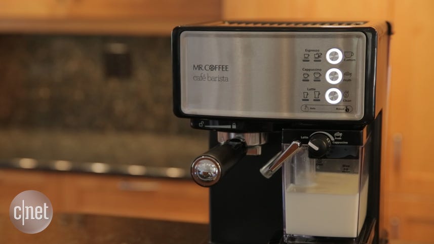 This Mr. Coffee makes cafe drinks in robotic fashion