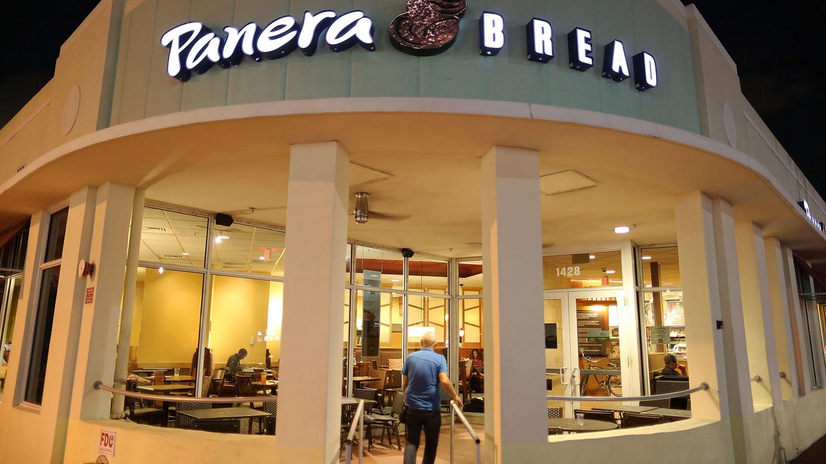 A Panera Bread restaurant in Miami Beach, Florida. The company&apos;s website leaked customer data for at least 8 months according to a report from Brian Krebs.