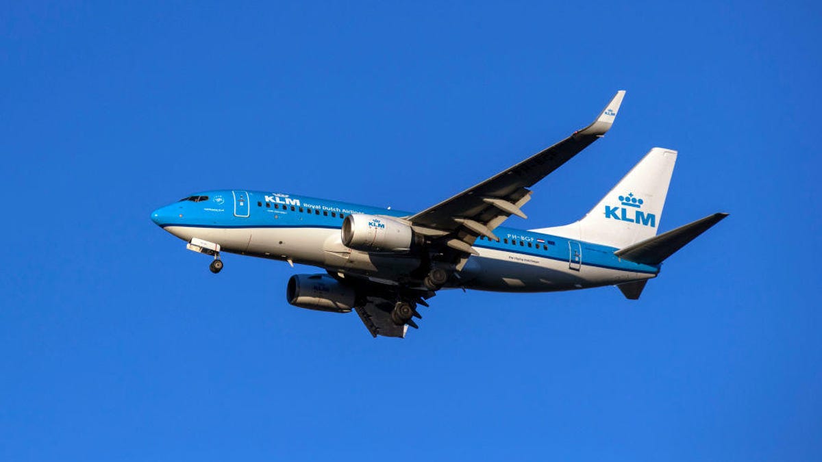 An aircraft in KLM livery