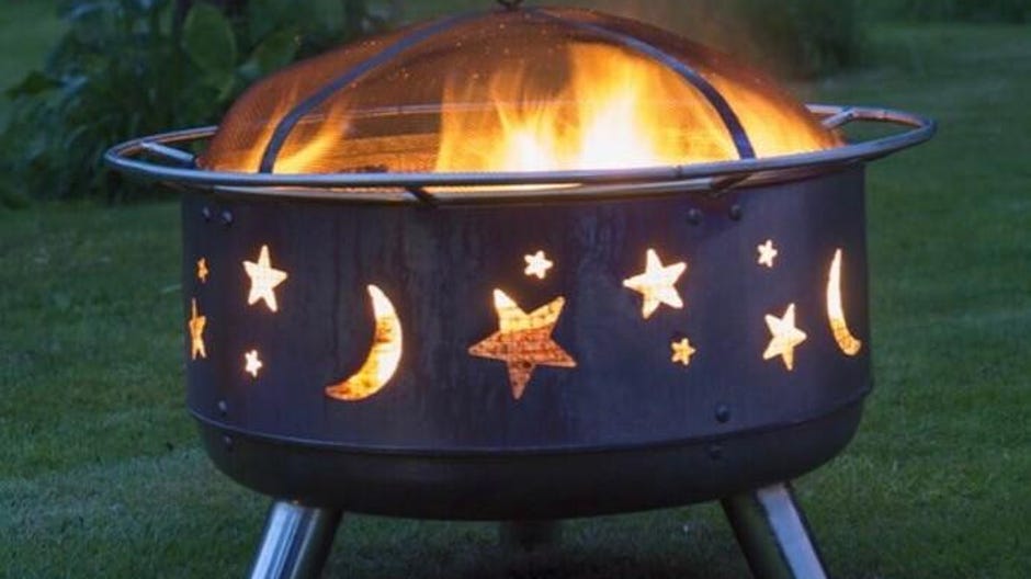 Camping In Your Home S Backyard Here, Landmann Moon And Stars Fire Pit Cover