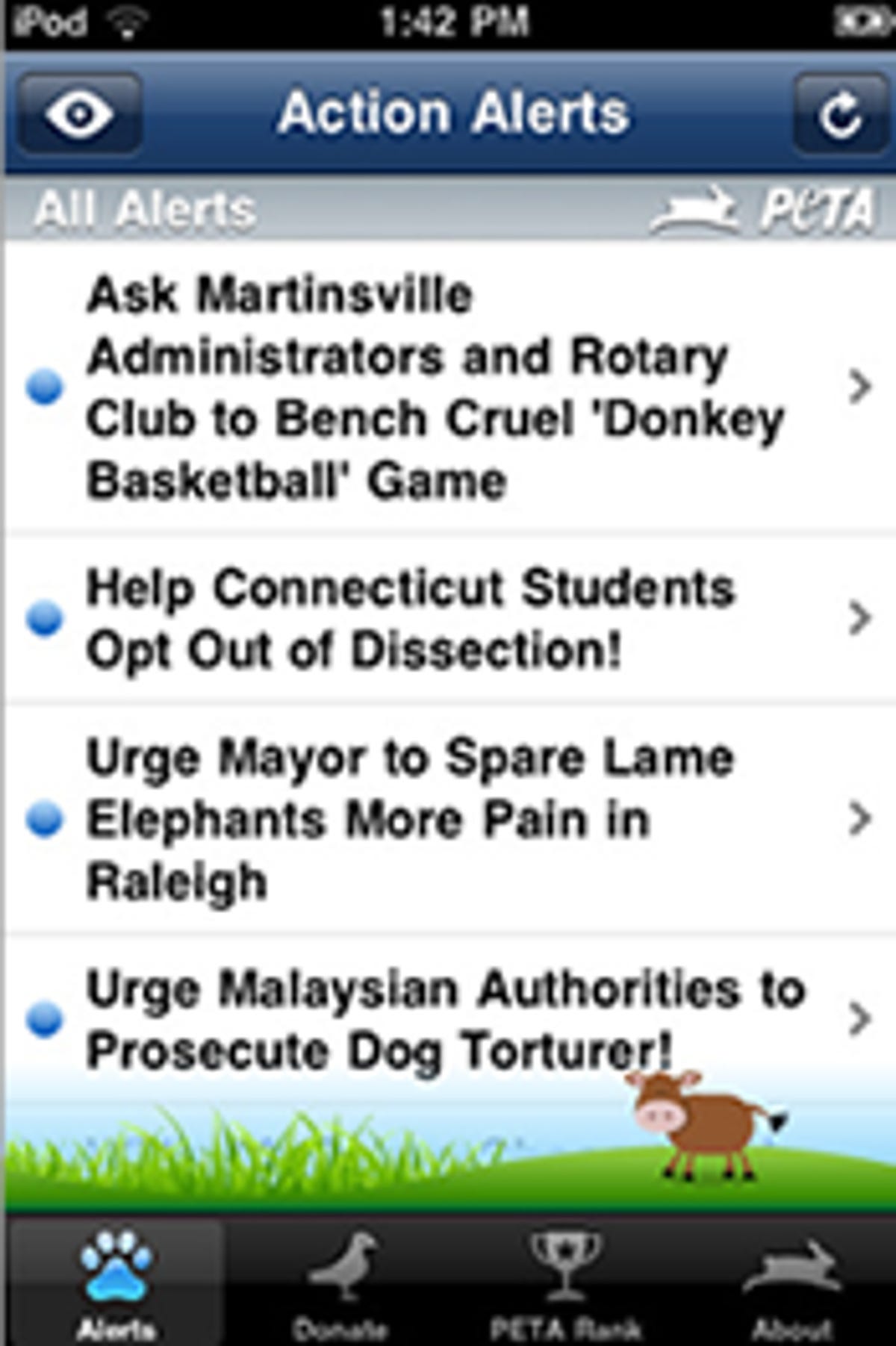 PETA's new iPhone app