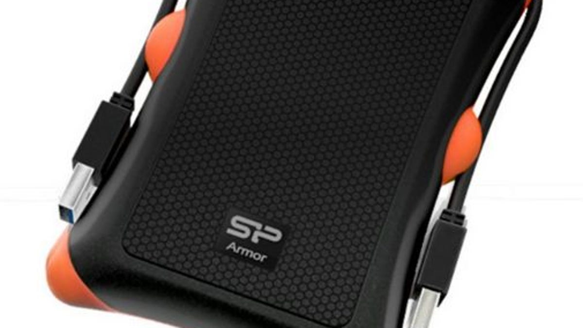 The shockproof Silicon Power A30 has a cable that stays conveniently clipped.