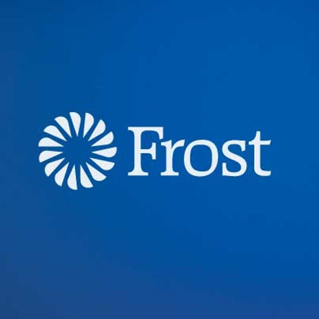 Frost Bank logo with blue background