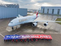<p>On a pre-delivery flight earlier this week, the last A380 flew in a heart over Germany.</p>