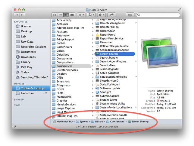 CoreServices folder in OS X