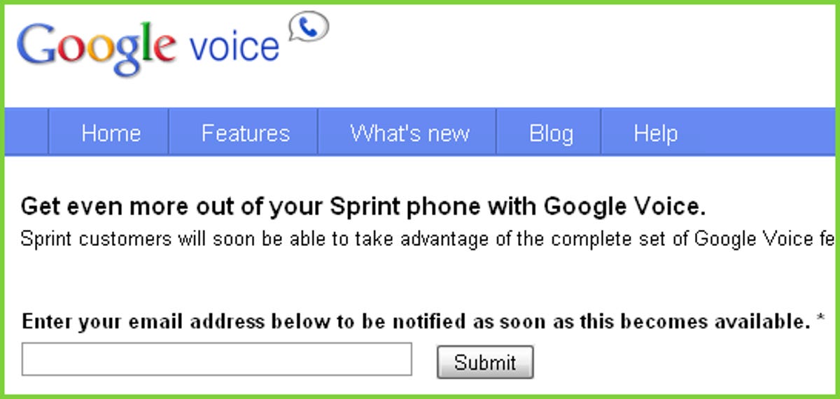 Google Voice and Sprint