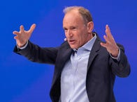 <p>World Wide Web inventor and W3C founder Tim Berners-Lee speaks at the Oktane 2019 conference.</p>