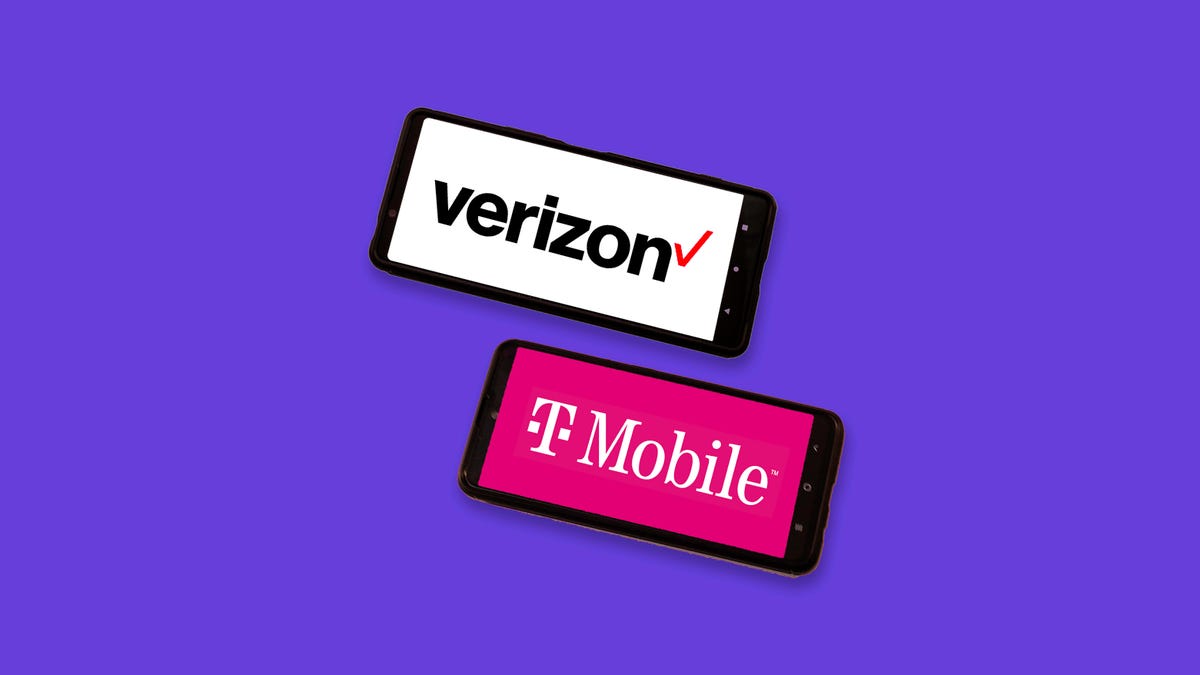 Verizon and T-Mobile logos on phones