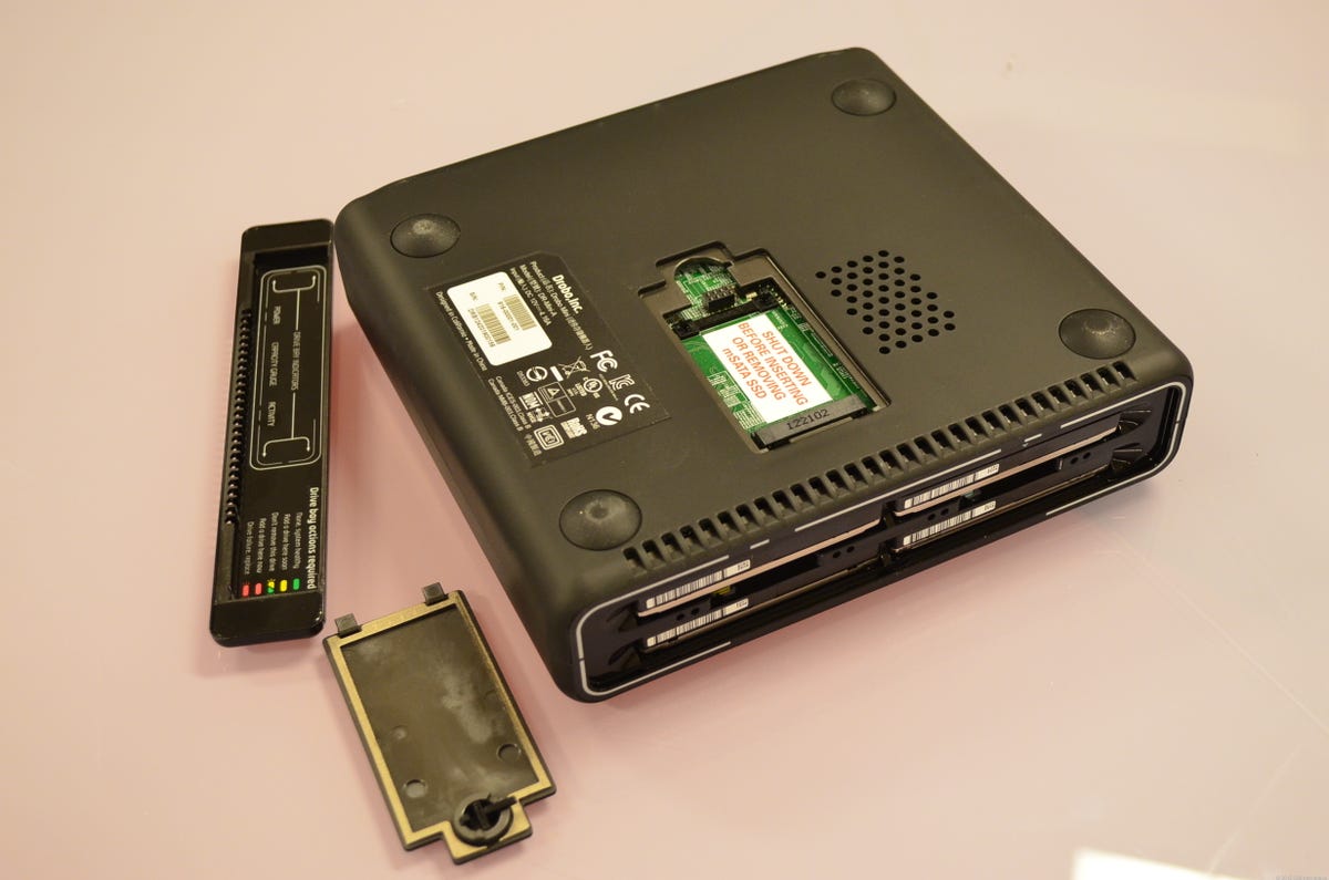 The Drobo Mini comes with an mSATA SSD bay on the bottom, which may inspire you to spend more money on a feature that promises to boosts the drive's performance.