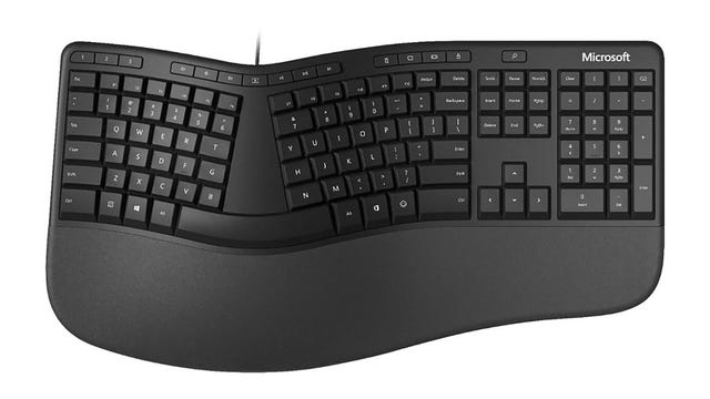 An ergonomic Microsoft keyboard
