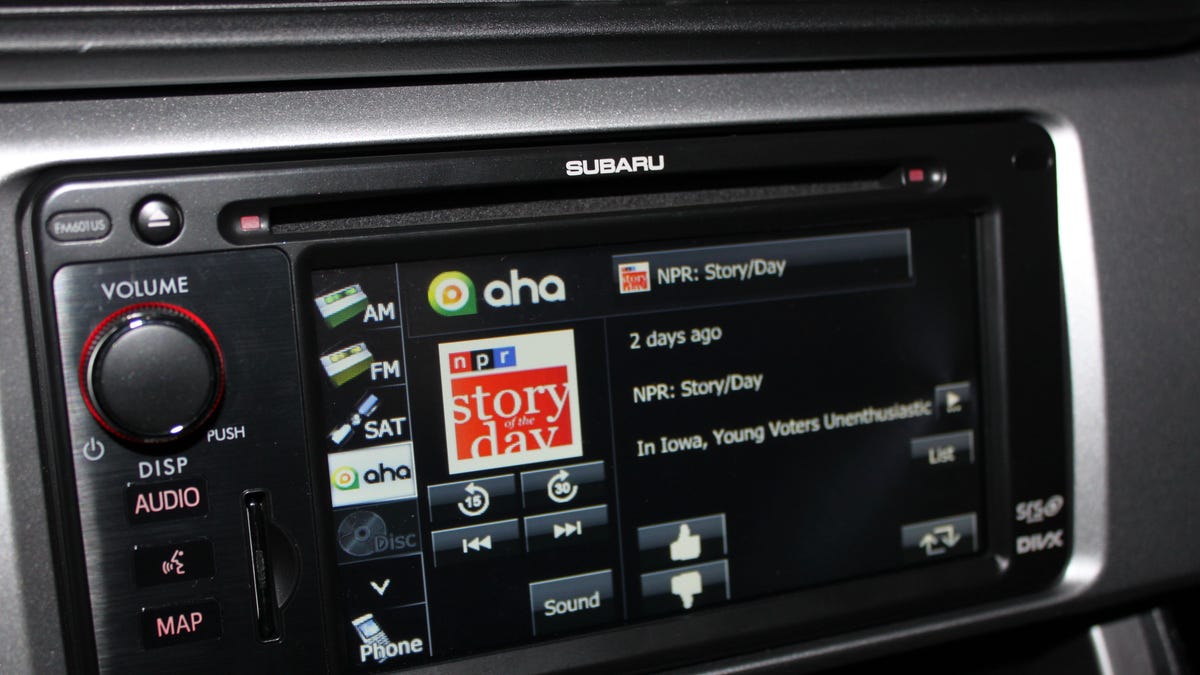 Aha Radio in the Subaru BRZ's dashboard