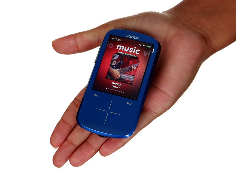 Photo of the SanDisk Sansa Fuze+ portable audio player.