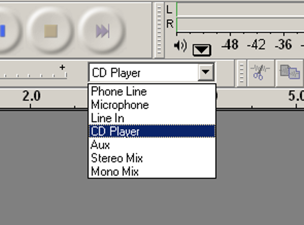 Screen shot of Audacity audio editing software.