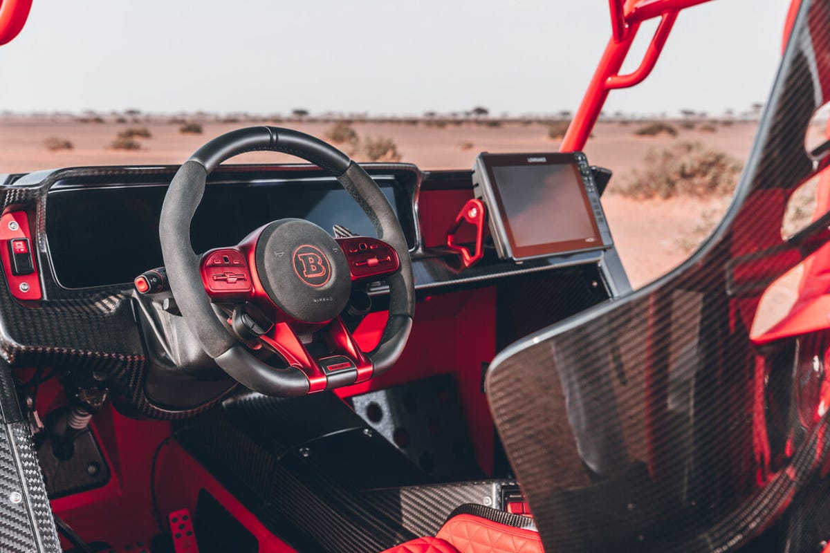 Brabus Crawler Dune Buggy dashboard with red accents everywhere