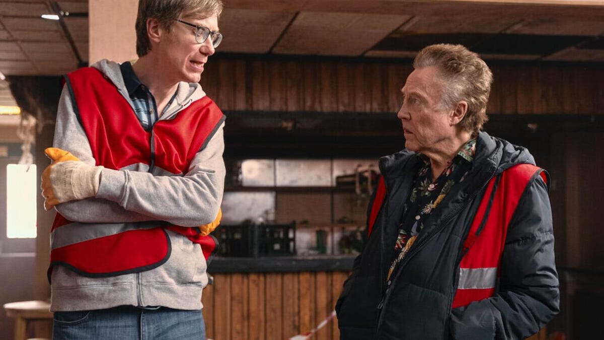 Stephen Merchant in The Outlaws with Christopher Walken