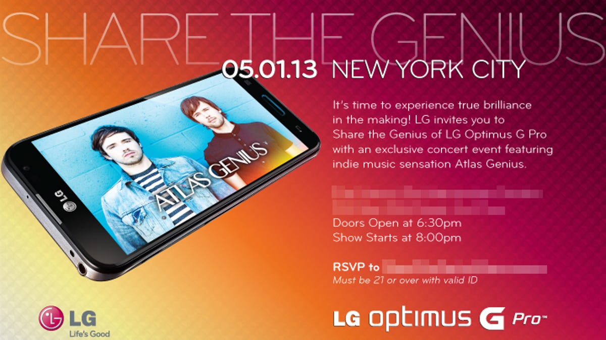 LG 'Share the Genius' invitation