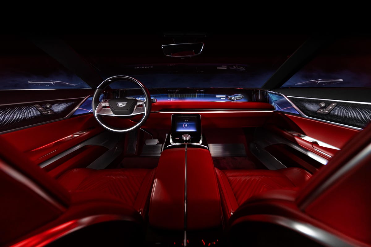 Interior dashboard view of the Cadillac Celestiq EV Show Car