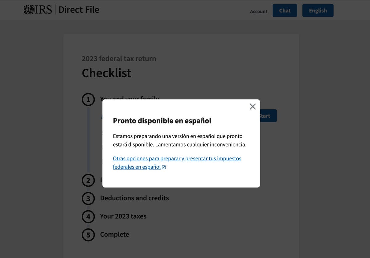 Próximamente habrá una versión en español de IRS Direct File