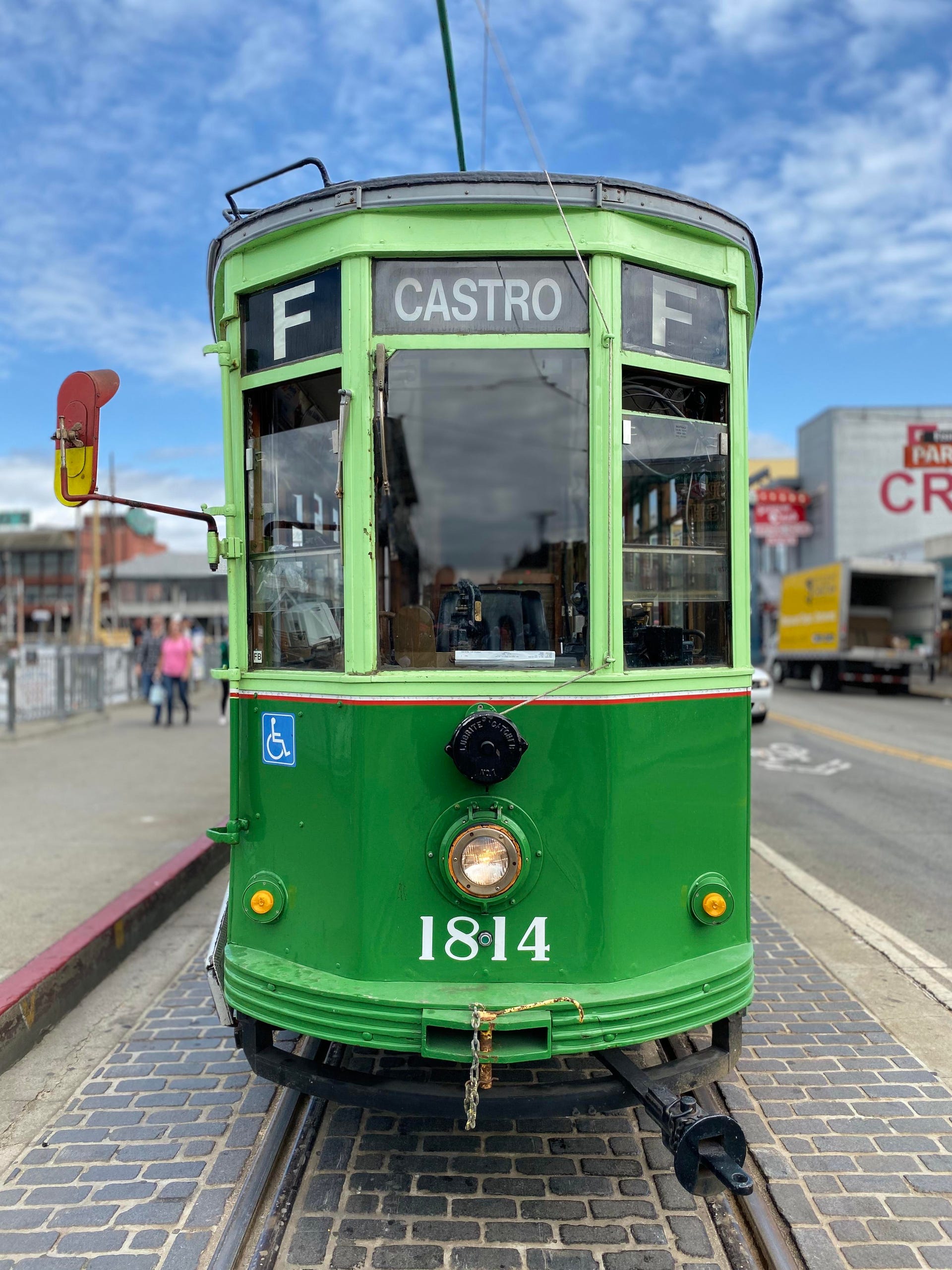San Francisco's F Castro streetcar shot with the 'Ultra Wide' lens with Portrait Mode Studio Light effect.