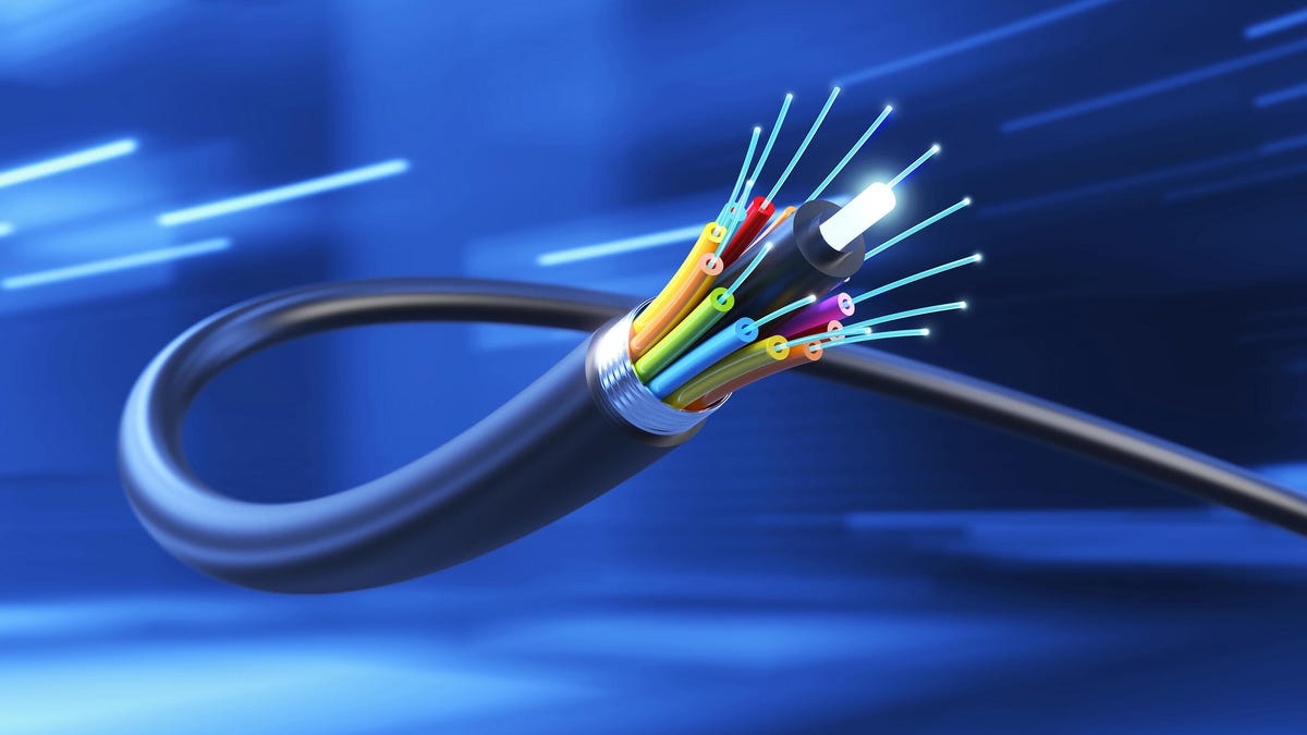 Illustration of a fiber broadband cable