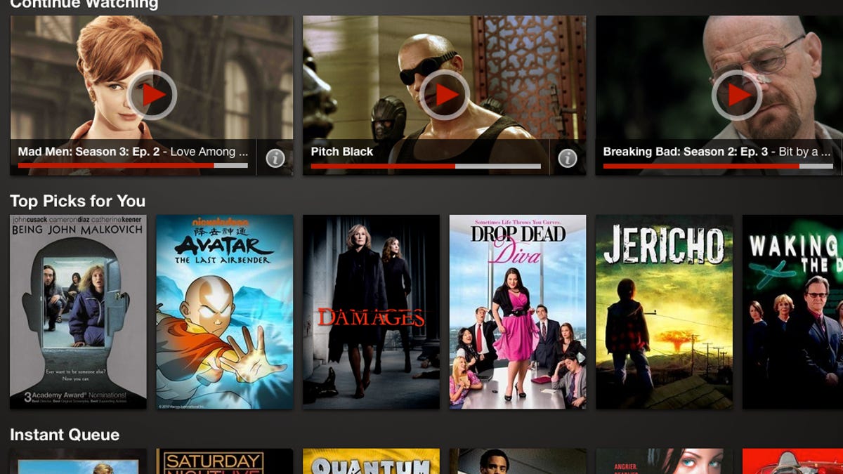 A look at the new Netflix tablet application.