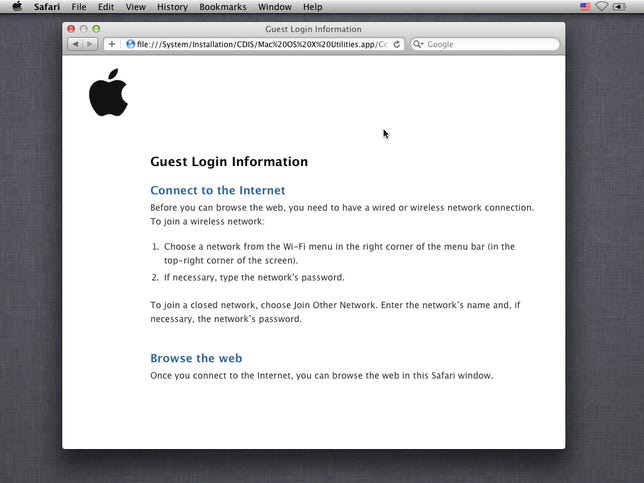 Safari-only mode welcome page