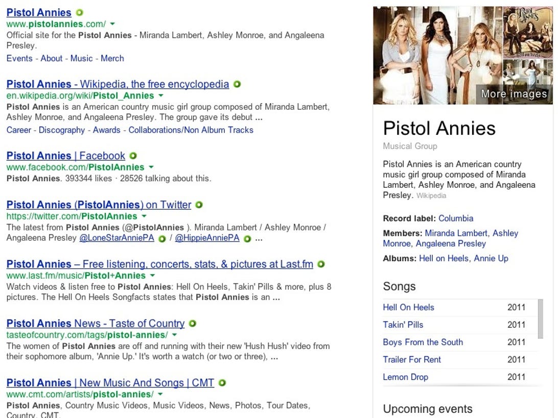 Google search results for "Pistol Annies"
