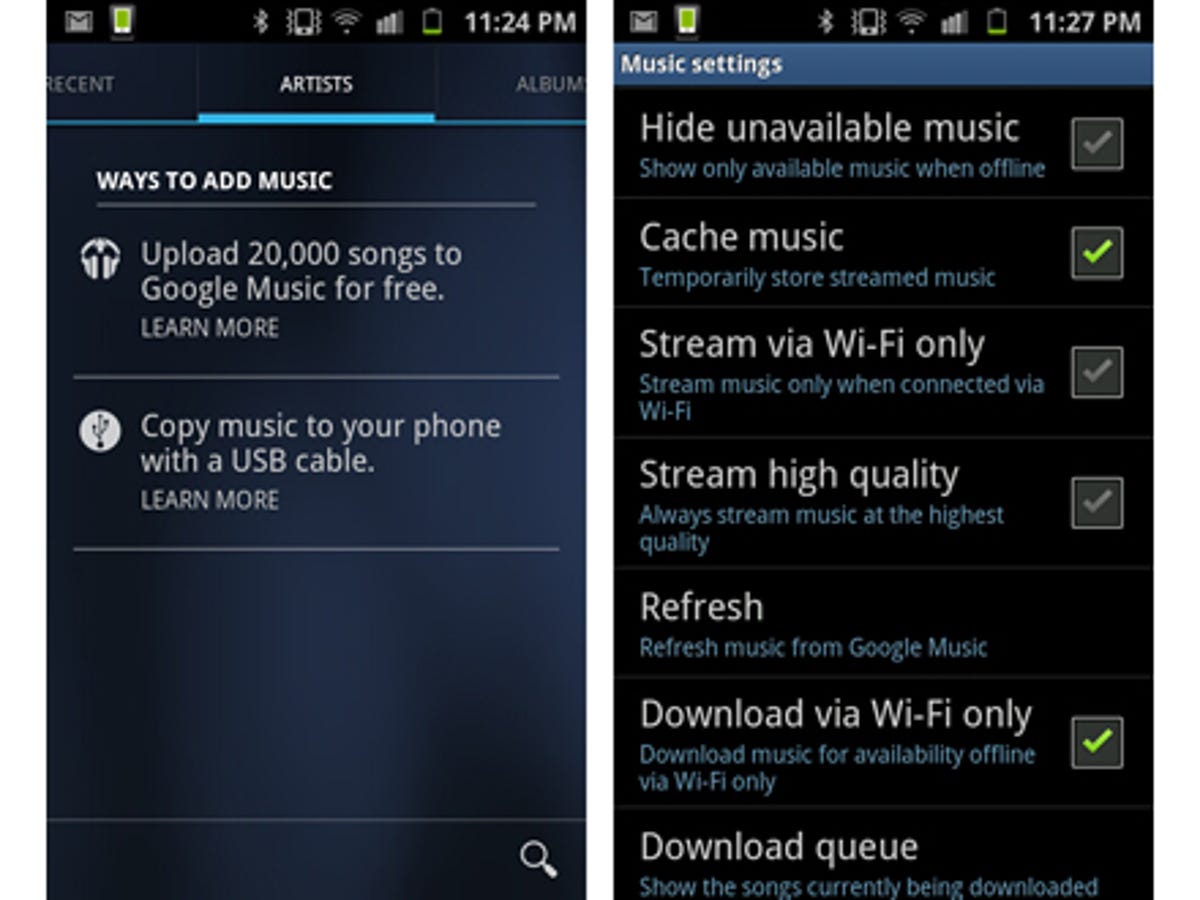 How to stream your music on your Samsung Galaxy S2: step 4a