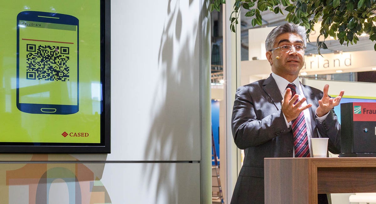 Fraunhofer Institute's  Ahmad-Reza Sadeghi describes the Key2Share system at CeBIT 2013.