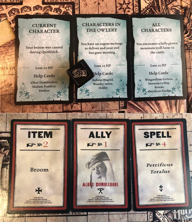 Dark Mark and Help cards from Clue: Wizarding World Harry Potter