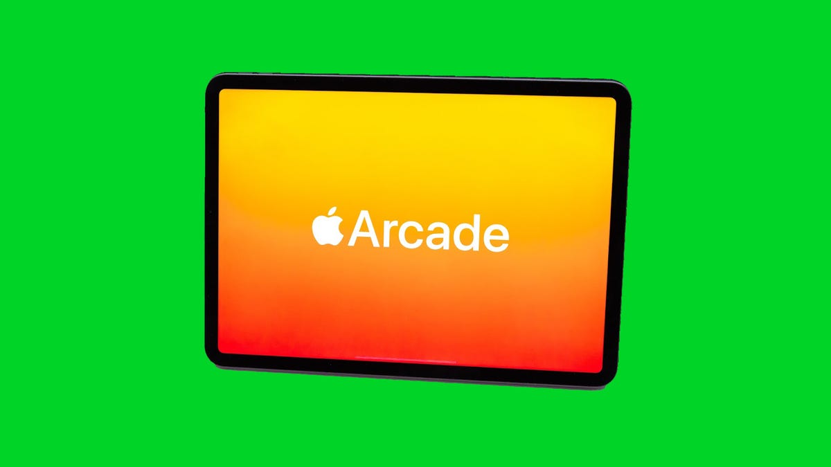 Apple Arcade logo on an iPad
